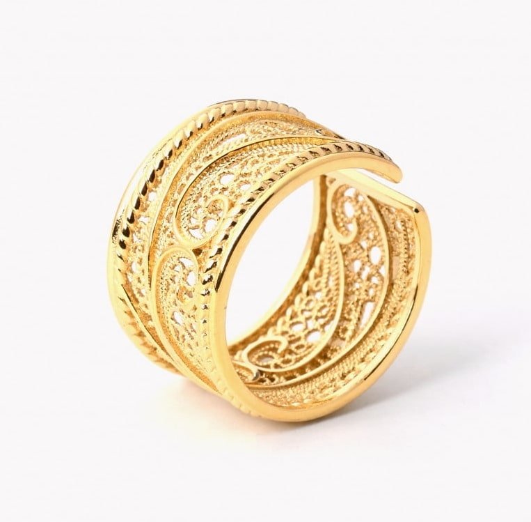 Bague-Reglable-Arabesque-Doree-en-Acier-Inoxydable