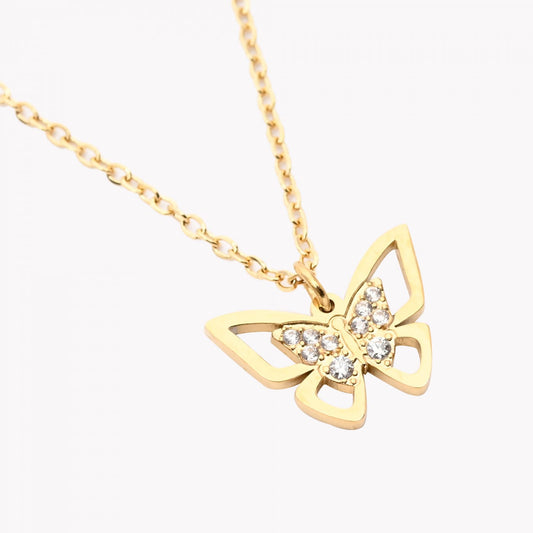 Collier en acier papillon ouvert - Sublimella